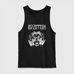 Майка мужская хлопок Led Zeppelin rock dog, цвет: черный