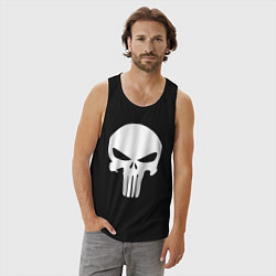 Майка мужская хлопок Punisher logo, цвет: черный — фото 2