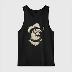 Майка мужская хлопок Курица ковбой, цвет: черный