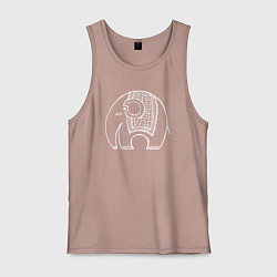 Майка мужская хлопок Слонёнок из Индии, цвет: пыльно-розовый