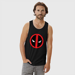 Майка мужская хлопок Deadpool logo, цвет: черный — фото 2