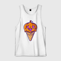 Майка мужская хлопок Ice cream pumpkin, цвет: белый