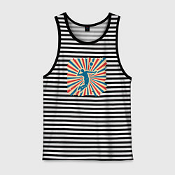 Майка мужская хлопок Volleyball game, цвет: черная тельняшка