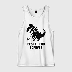 Майка мужская хлопок Godzilla best friend, цвет: белый