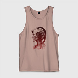 Майка мужская хлопок Биокибернетический киборг, цвет: пыльно-розовый