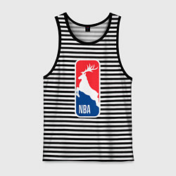 Майка мужская хлопок NBA Bucks, цвет: черная тельняшка