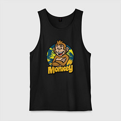 Майка мужская хлопок Monkey jungle, цвет: черный