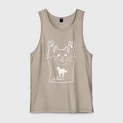 Мужская майка Deftones - cat rock