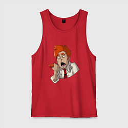 Майка мужская хлопок Нервный диспетчер из Каламбур: Крутое пике, цвет: красный