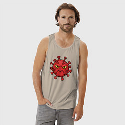 Майка мужская хлопок Хмурый вирус, цвет: миндальный — фото 2