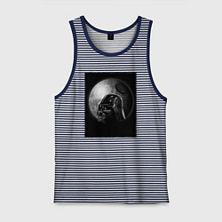 Майка мужская хлопок Дарт Вейдер звезда смерти, цвет: синяя тельняшка