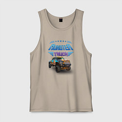 Майка мужская хлопок Монстр-трак, цвет: миндальный