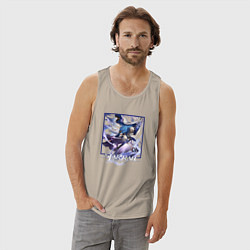 Майка мужская хлопок Арлан хонкай, цвет: миндальный — фото 2