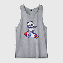 Майка мужская хлопок Rocket panda, цвет: меланж