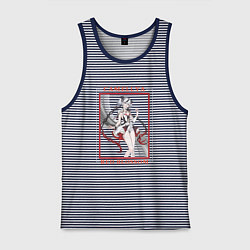 Майка мужская хлопок Camellya End of Lost Trail, цвет: синяя тельняшка