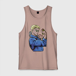 Майка мужская хлопок Магическая битва Нанами Кенто битва, цвет: пыльно-розовый