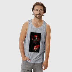 Майка мужская хлопок Человек паук паркер, цвет: меланж — фото 2