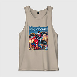 Майка мужская хлопок We are Venom - motto, цвет: миндальный