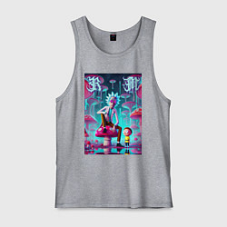 Майка мужская хлопок Rick and Morty under the mushrooms, цвет: меланж