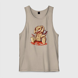 Майка мужская хлопок Зайчик киллер, цвет: миндальный