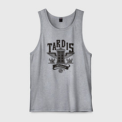 Майка мужская хлопок Tardis time lord, цвет: меланж