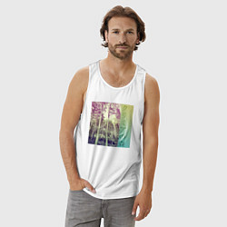 Майка мужская хлопок Крымский лес японскими иероглифами, цвет: белый — фото 2