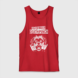 Майка мужская хлопок Five Finger Death Punch rock dog, цвет: красный