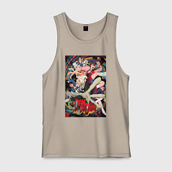 Майка мужская хлопок Dandadan: All Persons, цвет: миндальный