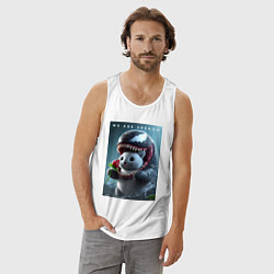 Майка мужская хлопок Kitten-Venom meme, цвет: белый — фото 2