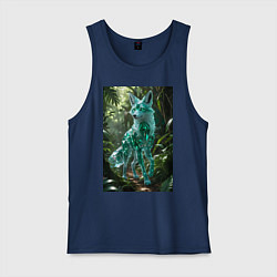 Мужская майка Кристальный волк в джунглях