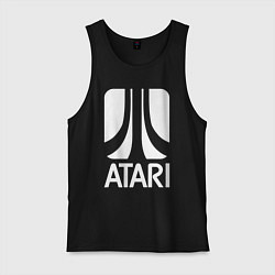 Майка мужская хлопок Atari logo white, цвет: черный