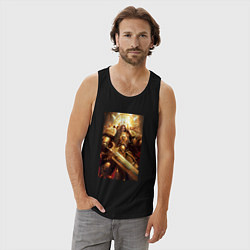 Майка мужская хлопок Император человечества - Вархаммер 40000, цвет: черный — фото 2