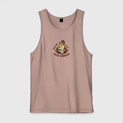 Майка мужская хлопок Сиба ину воин варвар, цвет: пыльно-розовый