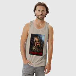 Майка мужская хлопок Predator movie, цвет: миндальный — фото 2