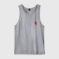 Майка мужская хлопок Рука скелета с сердцем слева - для пары, цвет: меланж