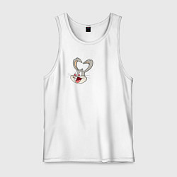 Майка мужская хлопок Багз Банни поцелуй - парные зайцы, цвет: белый