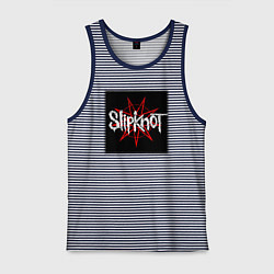 Майка мужская хлопок Слипкнот лого, цвет: синяя тельняшка
