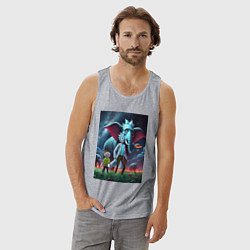 Майка мужская хлопок Слон похожий на Рика Санчеса - прикол, цвет: меланж — фото 2