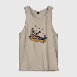 Майка мужская хлопок Песни из гроба, цвет: миндальный