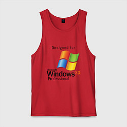 Майка мужская хлопок Предназначен для windows xp, цвет: красный
