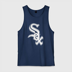 Майка мужская хлопок Chicago white sox - baseball, цвет: тёмно-синий