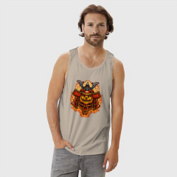 Майка мужская хлопок Огненный самурай, цвет: миндальный — фото 2