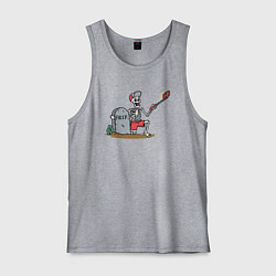 Майка мужская хлопок Селфи скелетик, цвет: меланж