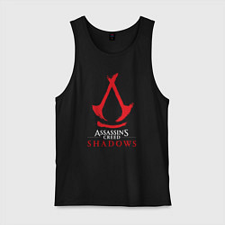 Майка мужская хлопок Assassins Creed Shadows - badge, цвет: черный