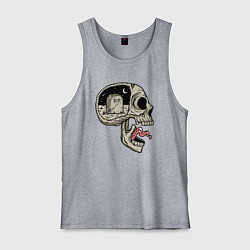 Майка мужская хлопок Крик черепа, цвет: меланж