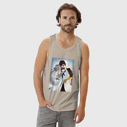 Майка мужская хлопок Джун Ли и Гуй Джун, цвет: миндальный — фото 2