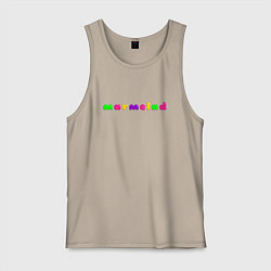 Майка мужская хлопок Marmelad - надпись разноцветная, цвет: миндальный