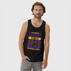 Майка мужская хлопок Lakers - James 23, цвет: черный — фото 2