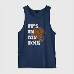 Майка мужская хлопок Баскетбольный ДНК, цвет: тёмно-синий