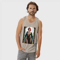 Майка мужская хлопок Трисс Меригольд Ведьмак 3 - пышные формы, цвет: миндальный — фото 2